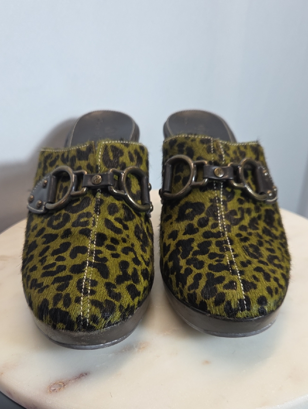 Cole Haan Womens Leather Leopard Print Mules Size 8 - Picture 2 of 6